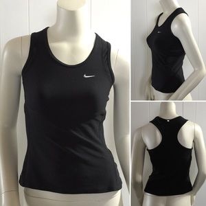 Nike Fit Dry black shelf bra racer back tank top